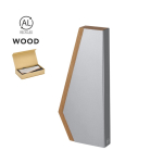 Placa troféu com base de madeira e frente de alumínio reciclado