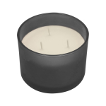 Vela aromática em frasco de vidro com três pavios em vários aromas cor preto primeira vista