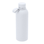 Garrafa de aço inoxidável com pega de silicone 750 ml cor branco primeira vista