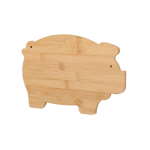 Tábua de cozinha de bambu, forma de porquinho e orifício de pendurar segunda vista
