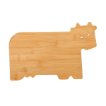 Tábua de cozinha de bambu com design compacto em forma de vaca cor natural primeira vista