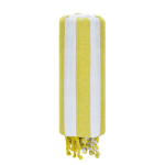 Toalha-páreo bicolor de algodão reciclado com franja 180 g/m² cor amarelo primeira vista