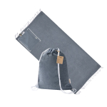 Mochila de cordão com páreo dobrável de algodão reciclado 170 g/m² cor azul-marinho primeira vista