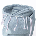 Mochila de cordão com páreo dobrável de algodão reciclado 170 g/m² quinta vista