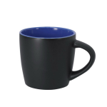 Caneca de cerâmica, acabamento preto mate e interior colorido 350 ml cor azul primeira vista