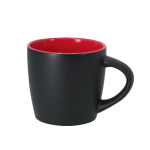 Caneca de cerâmica, acabamento preto mate e interior colorido 350 ml cor vermelho primeira vista