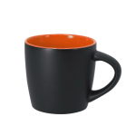 Caneca de cerâmica, acabamento preto mate e interior colorido 350 ml cor cor-de-laranja primeira vista