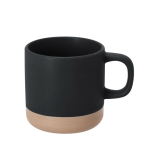 Caneca de cerâmica com acabamento mate e base sem esmaltar 350 ml cor preto primeira vista