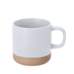 Caneca de cerâmica com acabamento mate e base sem esmaltar 350 ml cor branco primeira vista