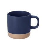 Caneca de cerâmica com acabamento mate e base sem esmaltar 350 ml cor azul-marinho primeira vista