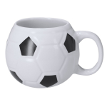 Caneca de cerâmica com ar de bola de futebol clássica 440 ml cor preto primeira vista