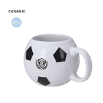 Caneca de cerâmica com ar de bola de futebol clássica 440 ml
