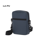 Bolsa tiracolo de pele sintética, fecho de correr duplo e acolchoado