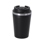 Copo térmico para levar de aço inoxidável com tampa hermética 350 ml cor preto primeira vista