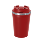 Copo térmico para levar de aço inoxidável com tampa hermética 350 ml cor vermelho primeira vista