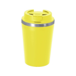 Copo térmico para levar de aço inoxidável com tampa hermética 350 ml cor amarelo primeira vista
