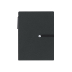 Bloco de notas com folhas para registos, notas adesivas e caneta A6 cor preto primeira vista