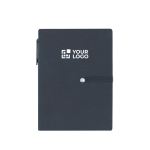 Bloco de notas com folhas para registos, notas adesivas e caneta A6 vista principal