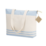 Saco de ombro de algodão reciclado com fole e fecho de correr 300 g/m² segunda vista