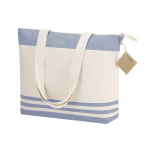 Saco de ombro de algodão reciclado com fole e fecho de correr 300 g/m² terceira vista