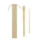 Flauta desmontável em 3 partes de plástico com bolsa non-woven cor natural primeira vista