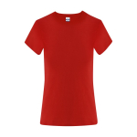 T-shirt de algodão de manga curta para mulher 150 g/m² cor vermelho primeira vista