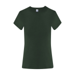 T-shirt de algodão de manga curta para mulher 150 g/m² cor verde garrafa primeira vista