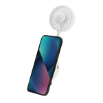 Ventoinha multiposições 360° com íman para fixação do telemóvel segunda vista