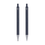 Conjunto de escrita: lápis e caneta de alumínio reciclado, tinta azul sétima vista