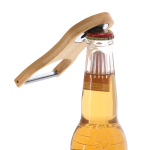 Descascador abre-caricas 2 em 1, bambu e aço inoxidável personalizável quarta vista