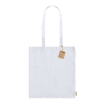Saco de algodão reciclado de asas compridas 140 g/m2 Upcycling cor branco primeira vista