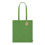 Saco de algodão reciclado de asas compridas 140 g/m2 Upcycling cor verde primeira vista