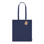 Saco de algodão reciclado de asas compridas 140 g/m2 Upcycling cor azul-marinho primeira vista