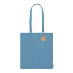 Saco de algodão reciclado de asas compridas 140 g/m2 Upcycling cor azul-claro primeira vista