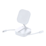 Cabo carregador com suporte magnético 2 em 1 de plástico 60 W cor branco primeira vista