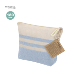 Nécessaire de algodão reciclado listrado com fecho de correr 180 g/m²