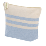 Nécessaire de algodão reciclado listrado com fecho de correr 180 g/m² segunda vista