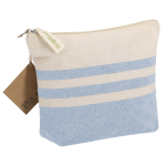 Nécessaire de algodão reciclado listrado com fecho de correr 180 g/m² terceira vista