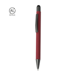 Caneta de ponteira de botão de alumínio reciclado, tinta azul