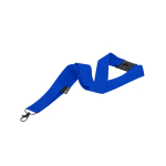 Lanyard clássico de poliéster reciclado com fecho de segurança cor azul primeira vista