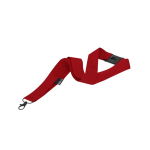 Lanyard clássico de poliéster reciclado com fecho de segurança cor vermelho primeira vista