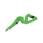 Lanyard clássico de poliéster reciclado com fecho de segurança cor verde primeira vista