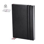 Caderno de capa dura com 3 marca-páginas e folhas pautadas A5