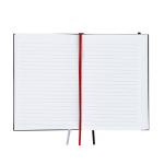 Caderno de capa dura com 3 marca-páginas e folhas pautadas A5 quarta vista