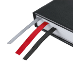 Caderno de capa dura com 3 marca-páginas e folhas pautadas A5 sexta vista