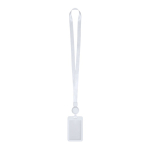Lanyard extensível com porta-credenciais desmontável e clipe cor branco primeira vista