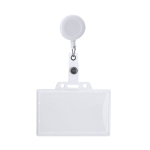 Lanyard extensível com porta-credenciais duro e cordão de 70 cm cor branco primeira vista