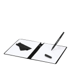 Quadro branco duplo em estojo de couro sintético com pano e marcador vista principal