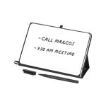 Caderno com quadro e suporte de pele sintética, folhas pautadas A5 quinta vista