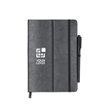 Caderno com quadro e suporte de pele sintética, folhas pautadas A5 vista principal